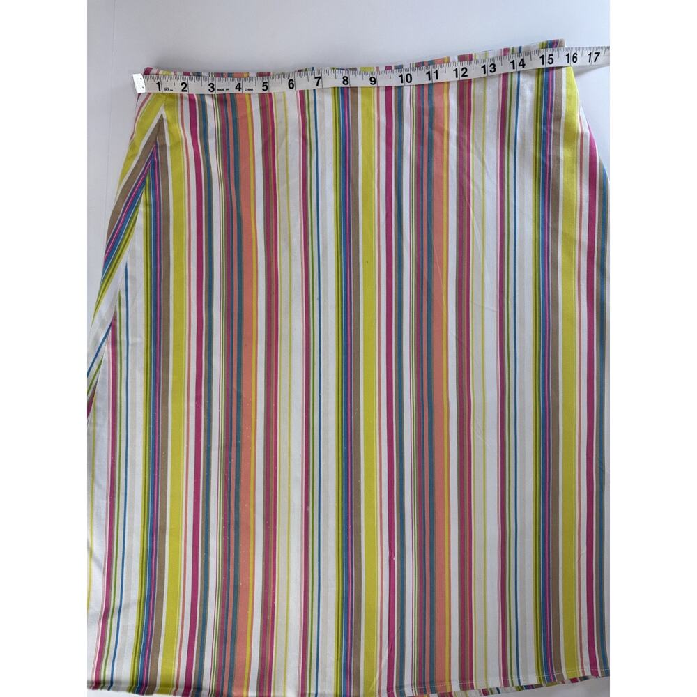Vintage Y2K Lily Multicolor Stripe Skirt A-Line Candycore Preppy Coastal Size L - Picture 4 of 9